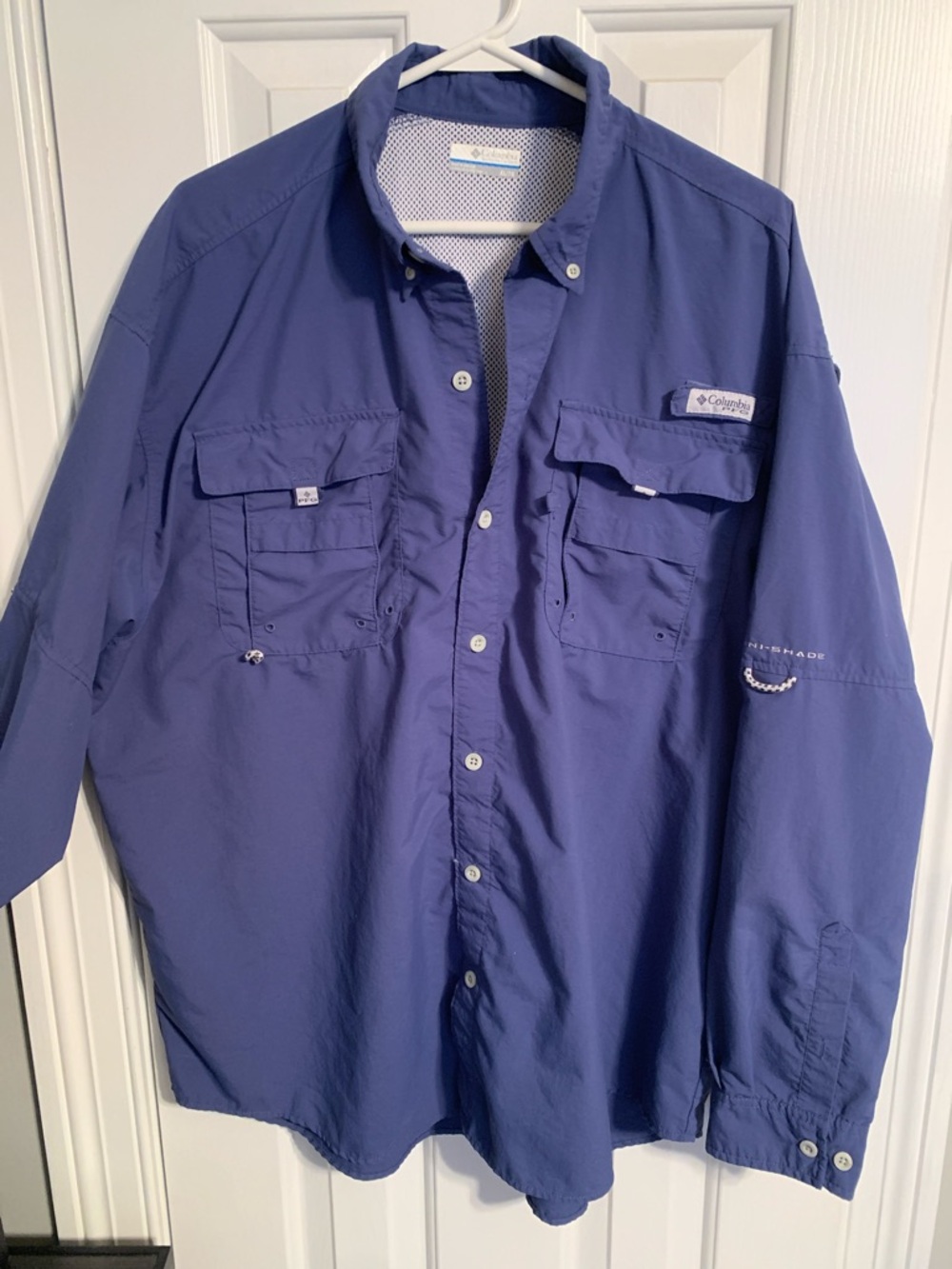 Columbia Men's Long Sleeve Fishing Shirt - Navy Blue